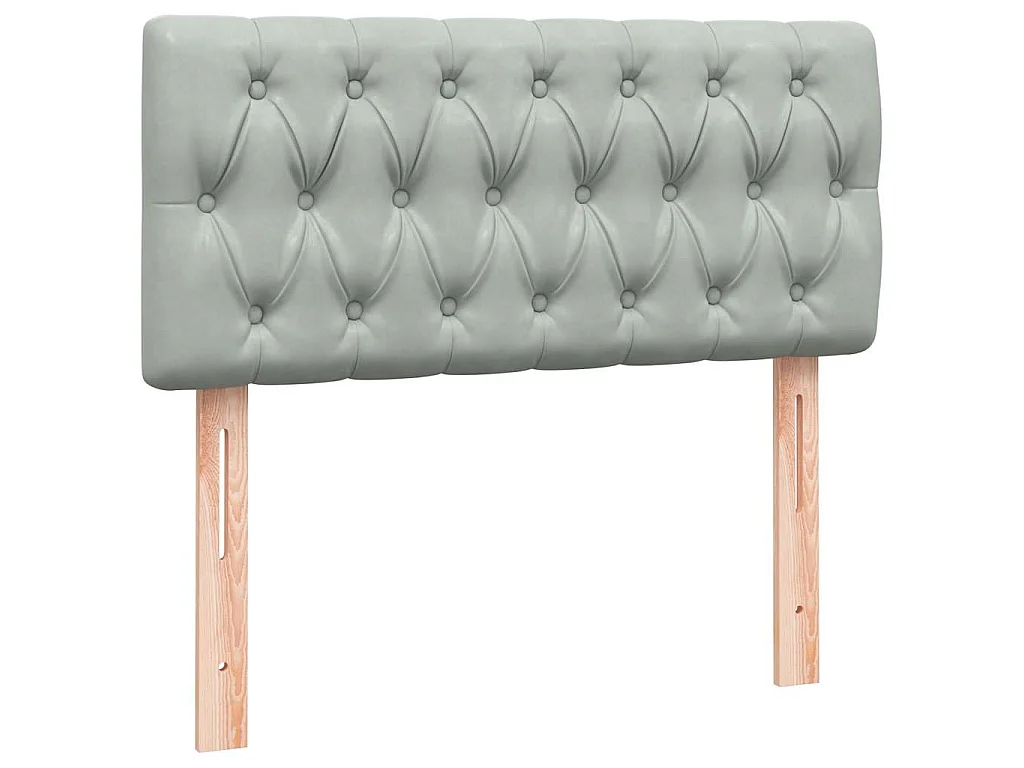 Giroletto a Molle con Materasso Grigio Chiaro 80x220 cm Velluto