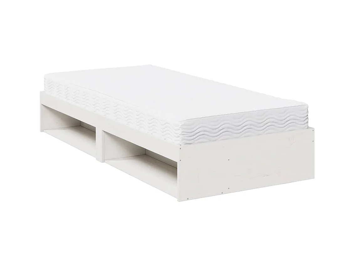 Lit de jour avec matelas blanc 80x200 cm bois de pin massif