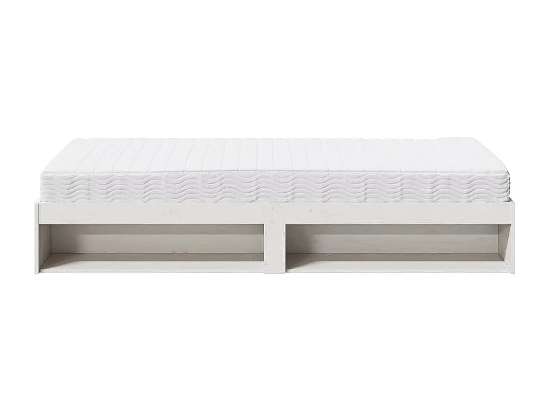 Lit de jour avec matelas blanc 80x200 cm bois de pin massif