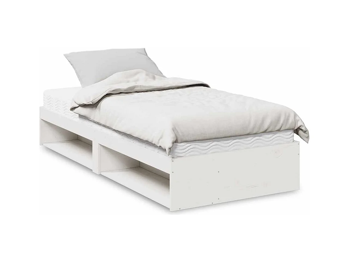 Lit de jour avec matelas blanc 80x200 cm bois de pin massif