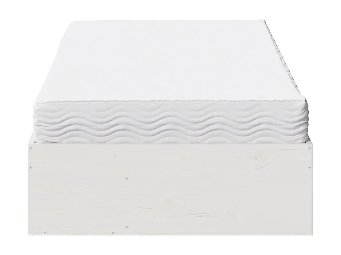 Lit de jour avec matelas blanc 80x200 cm bois de pin massif