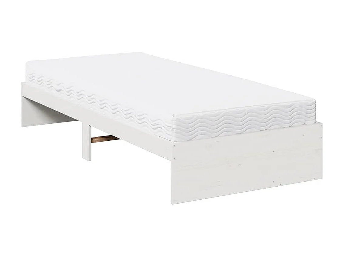Lit de jour avec matelas blanc 80x200 cm bois de pin massif