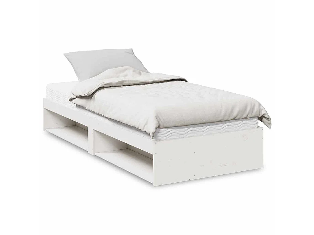 Lit de jour avec matelas blanc 80x200 cm bois de pin massif