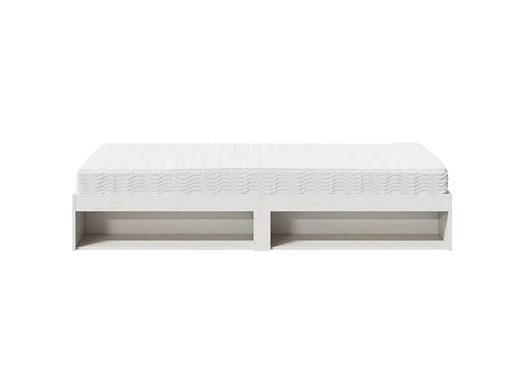 Lit de jour avec matelas blanc 80x200 cm bois de pin massif