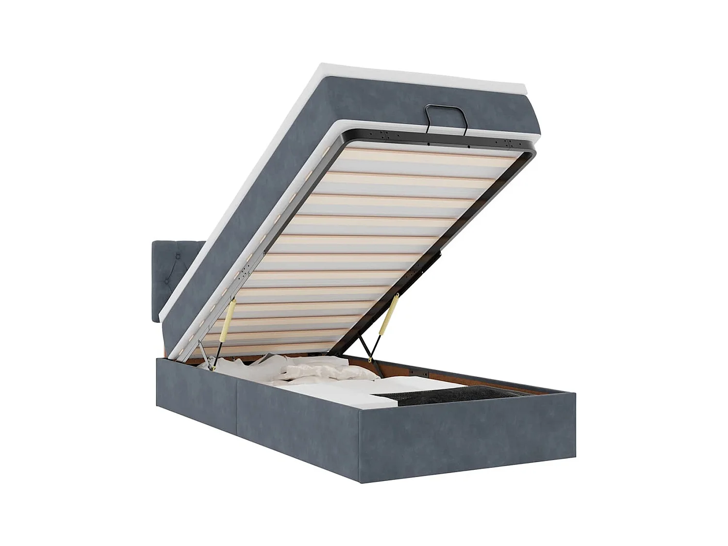 Ottoman bed met matras 80x200cm fluweel donkergrijs