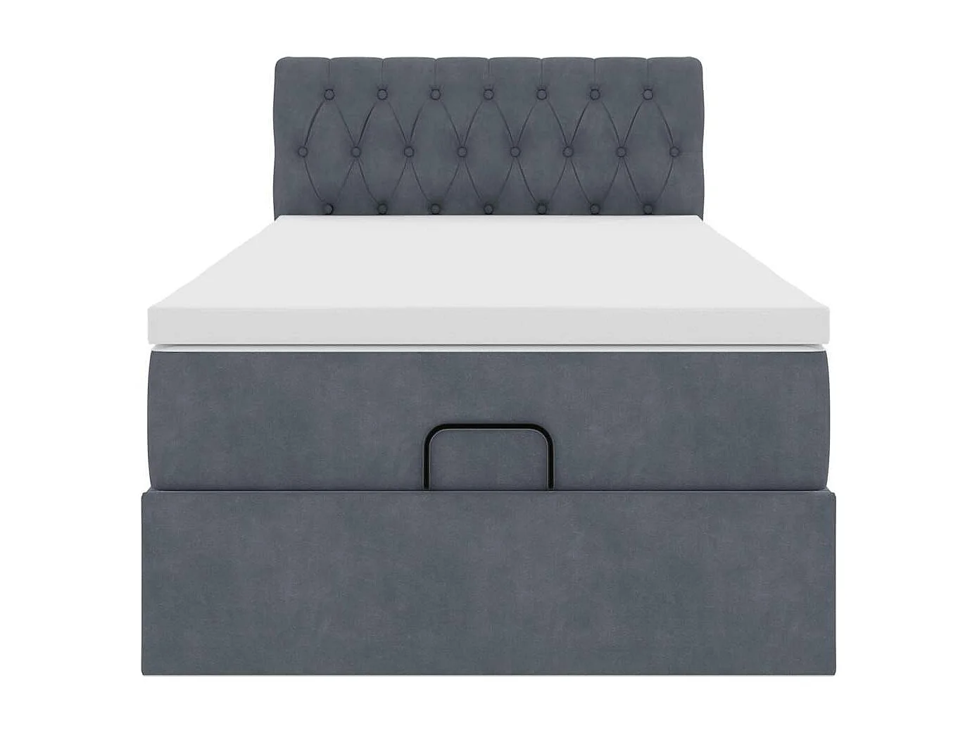 Ottoman bed met matras 80x200cm fluweel donkergrijs