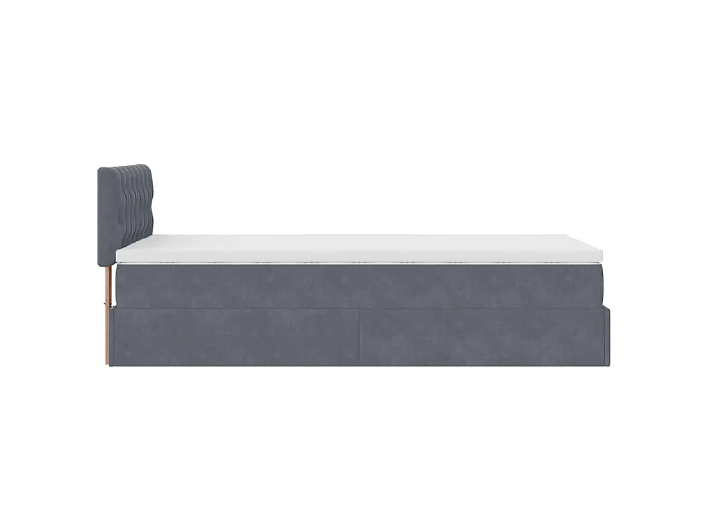 Ottoman-Bett mit Matratze Dunkelgrau 80x200 cm Samt