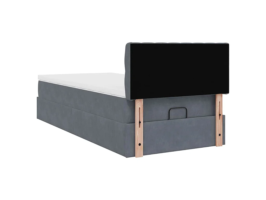 Ottoman-Bett mit Matratze Dunkelgrau 80x200 cm Samt