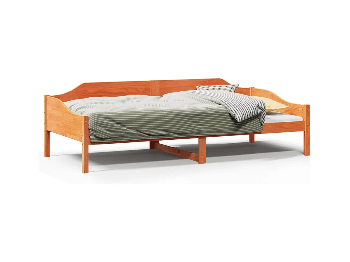 Cadre de lit sans matelas cire marron 80x200 cm bois pin massif