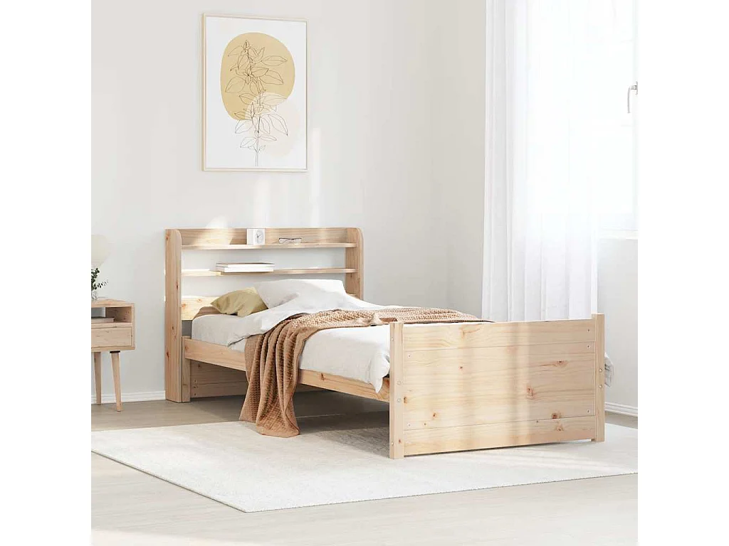 Bettgestell mit Kopfteil ohne Matratze 75x190 cm