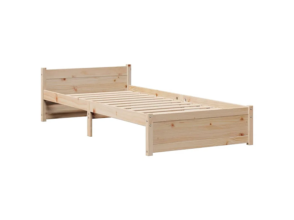 Bettgestell mit Kopfteil ohne Matratze 75x190 cm