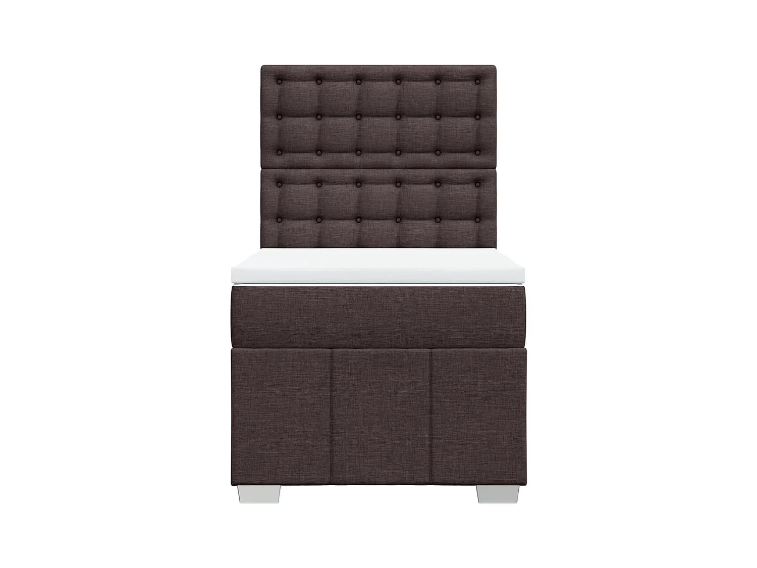 Giroletto a Molle con Materasso Marrone Scuro 80x200 cm Tessuto