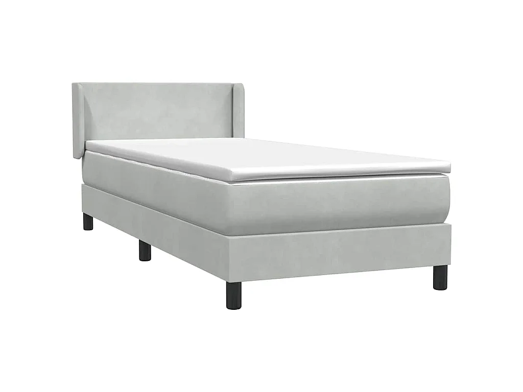 Boxspringbett mit Matratze Hellgrau 80x210 cm Samt