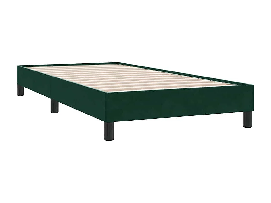 Giroletto a Molle con Materasso Verde Scuro 80x210 cm Velluto