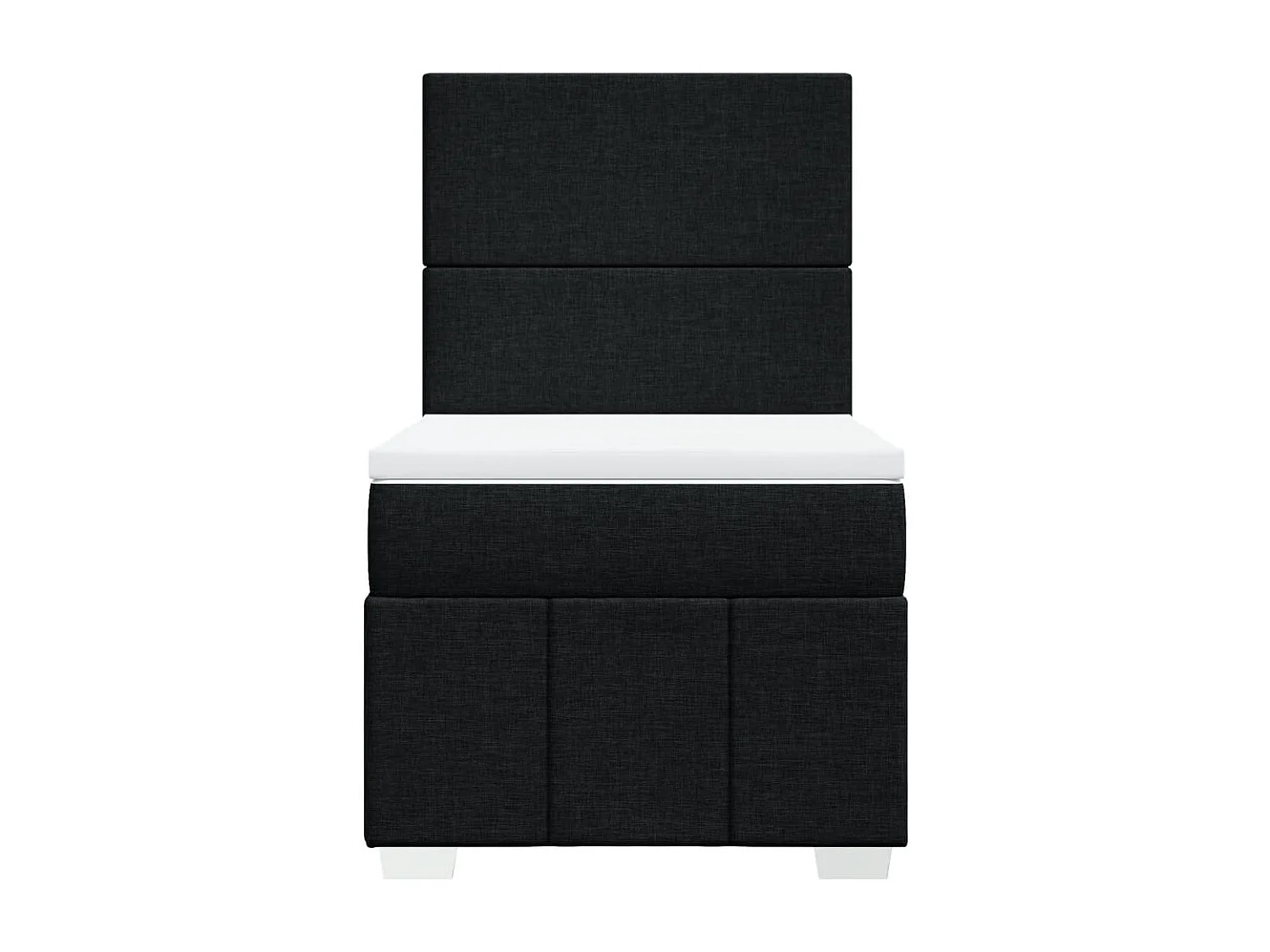 Sommier à lattes de lit et matelas Noir 80x200 cm Tissu