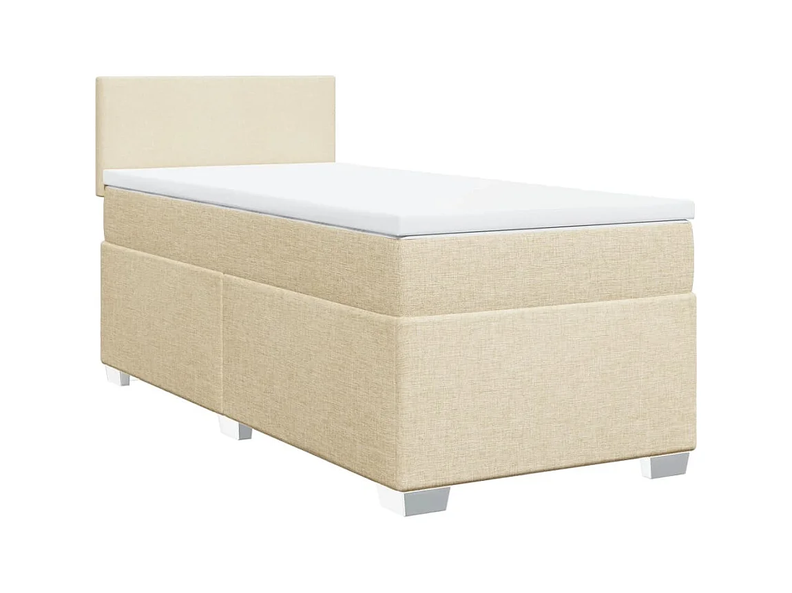 Boxspring met matras stof crèmekleurig 80x200 cm