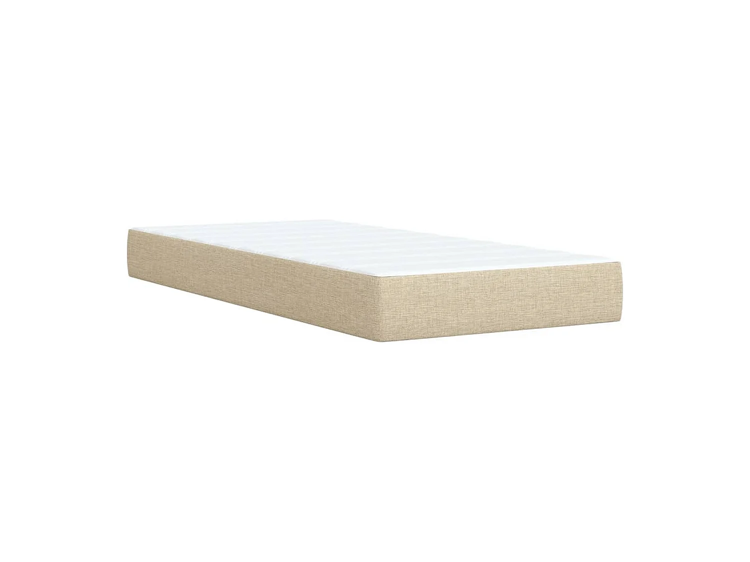 Sommier à lattes de lit avec matelas Crème 80x200 cm Tissu