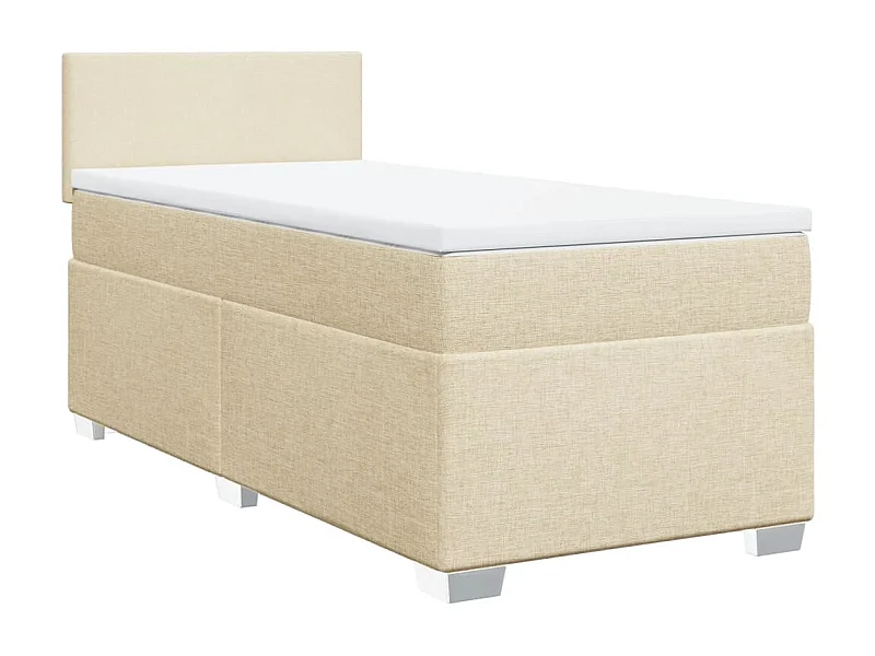 Boxspringbett mit Matratze Creme 80x200 cm Stoff