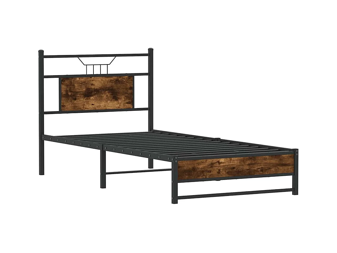 Bettgestell ohne Matratze Räuchereiche 80x200 cm Holzwerkstoff