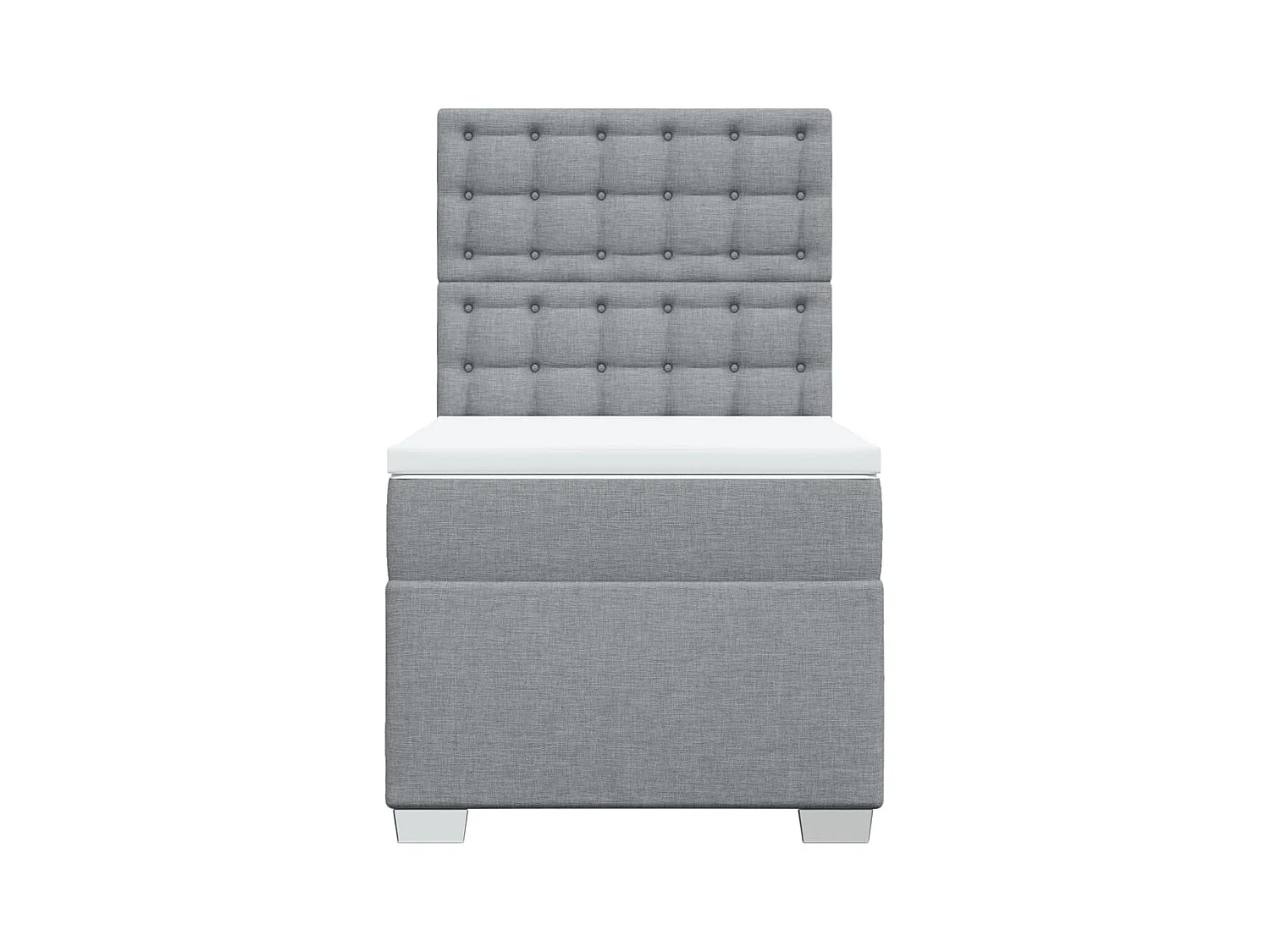 Boxspringbett mit Matratze Hellgrau 80x200 cm Stoff