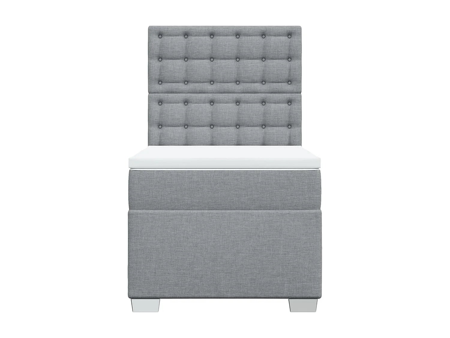 Boxspringbett mit Matratze Hellgrau 80x200 cm Stoff