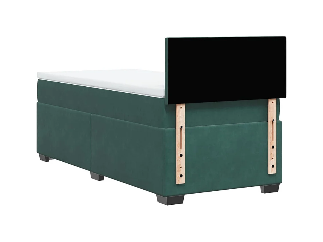 Cama com molas/colchão 80x200 cm veludo verde-escuro