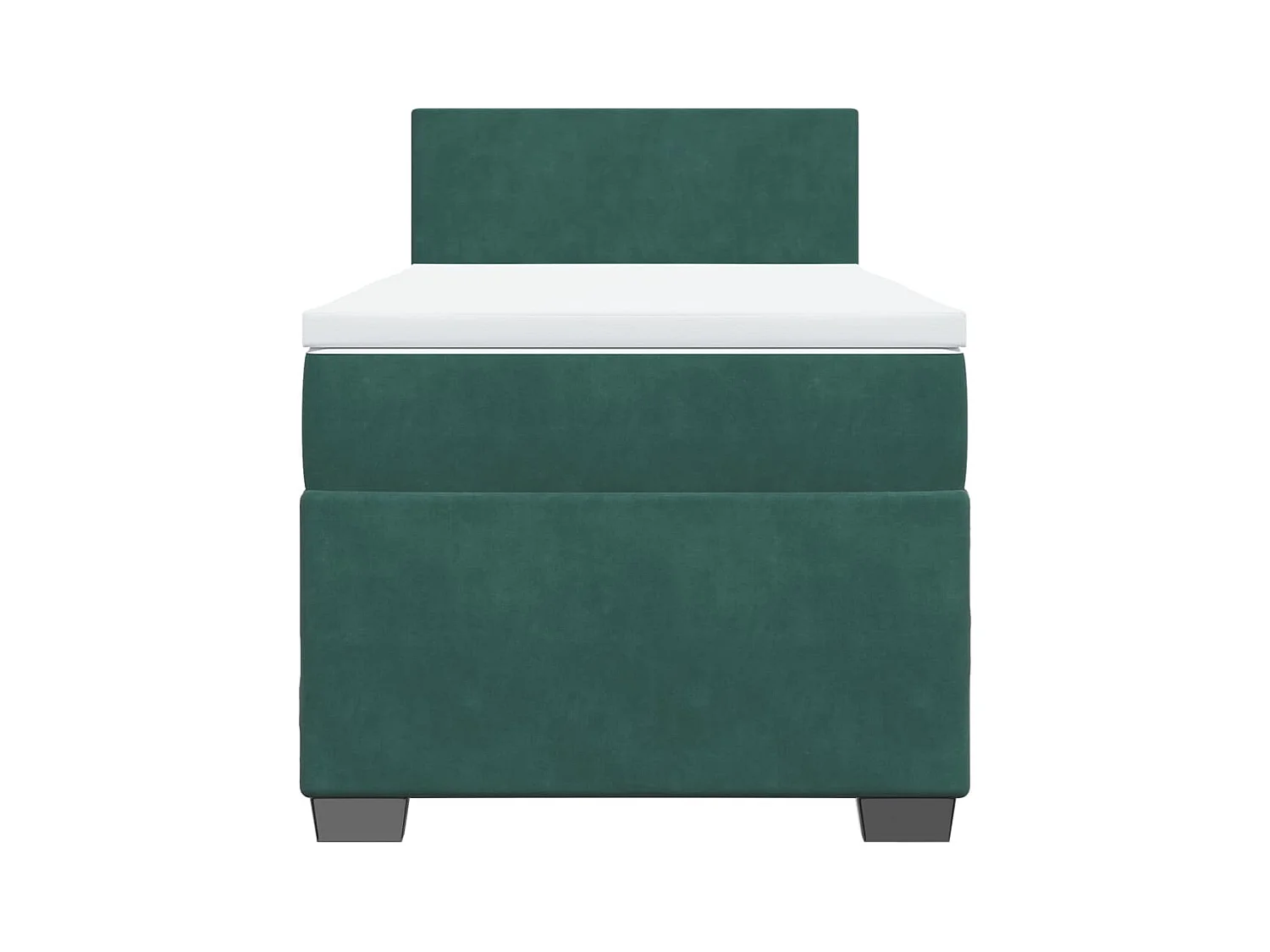 Cama com molas/colchão 80x200 cm veludo verde-escuro