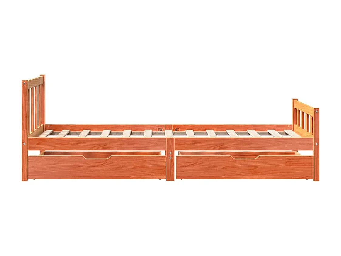 Cadre de lit sans matelas cire marron 75x190 cm bois pin massif