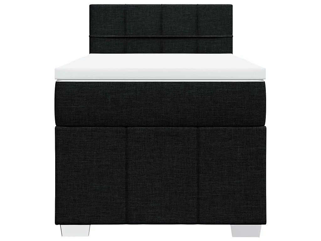 Boxspringbett mit Matratze Schwarz 80x200 cm Stoff