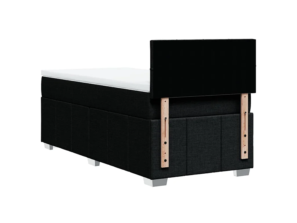 Boxspringbett mit Matratze Schwarz 80x200 cm Stoff