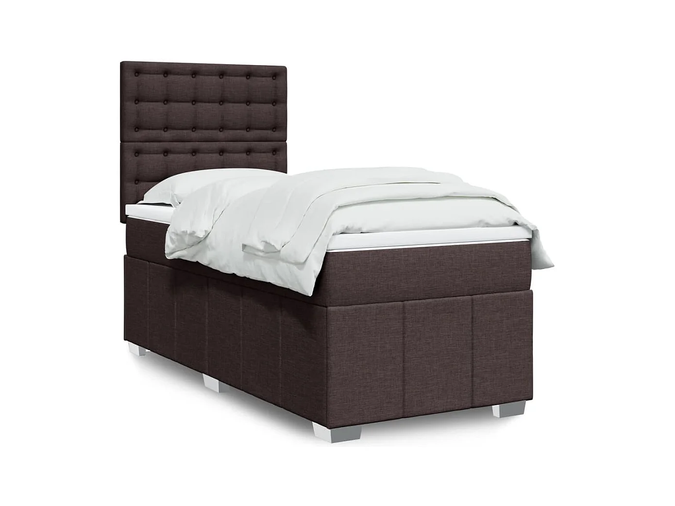 Boxspring met matras stof donkerbruin 80x200 cm