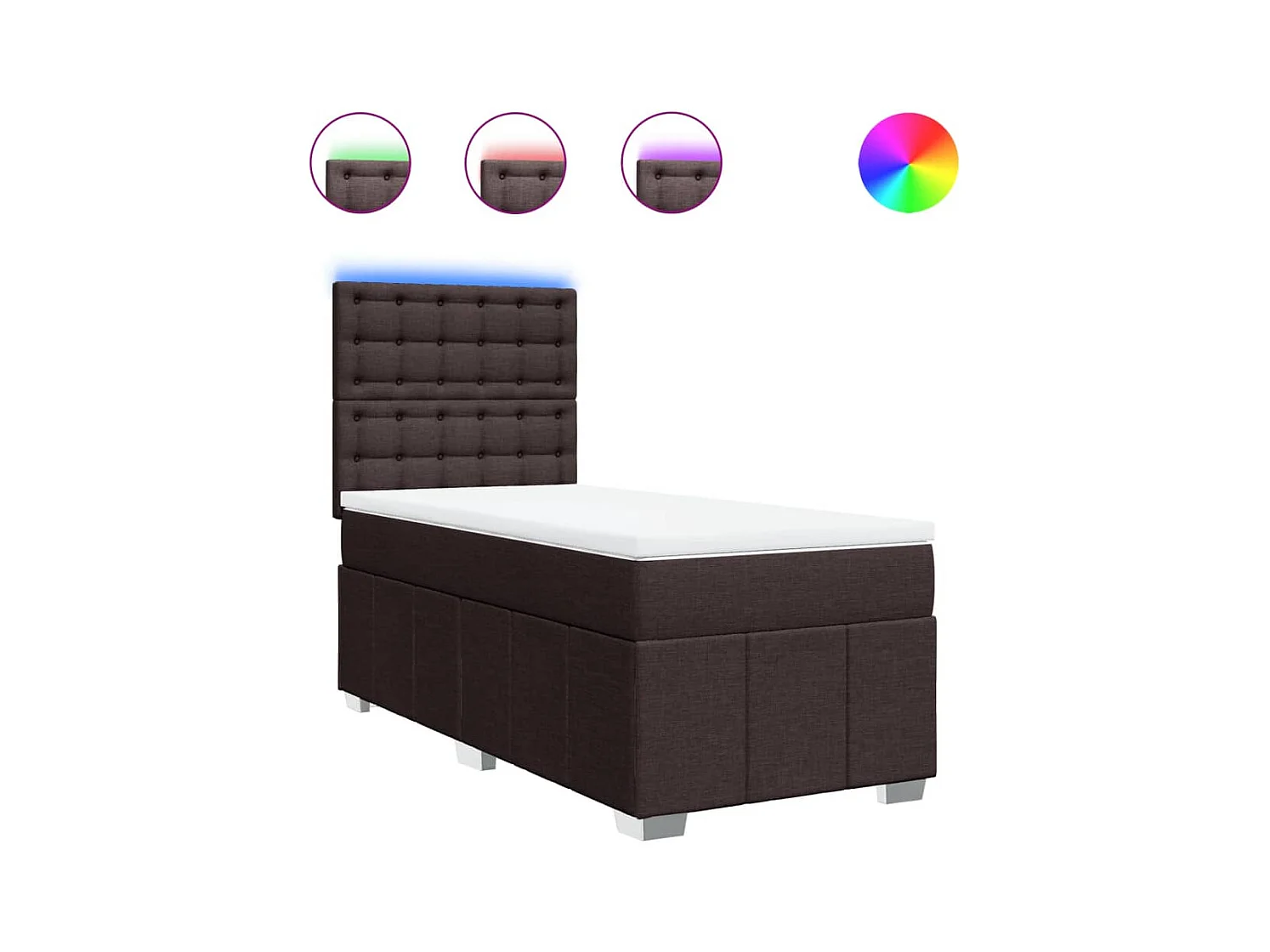 Boxspring met matras stof donkerbruin 80x200 cm