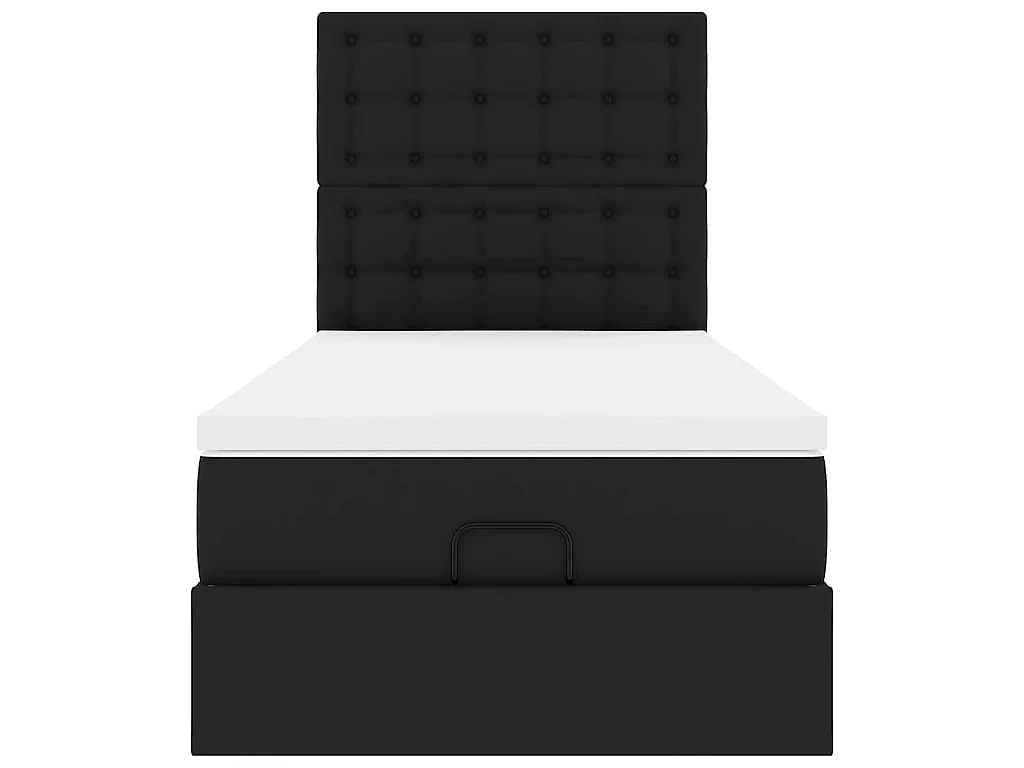 Ottomaanse bed met matras 80x200cm kunstleer zwart
