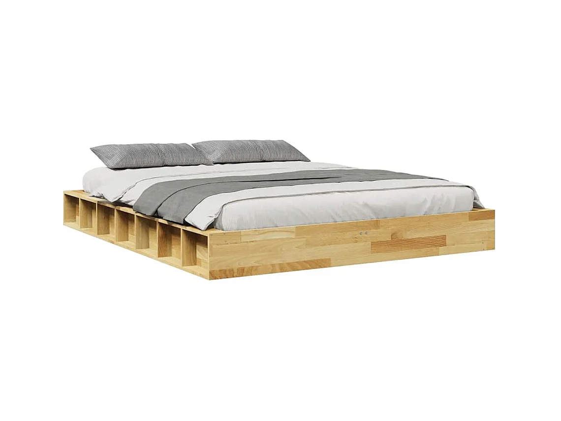 Struttura Letto Senza Materasso 135x190 cm in Legno di Rovere