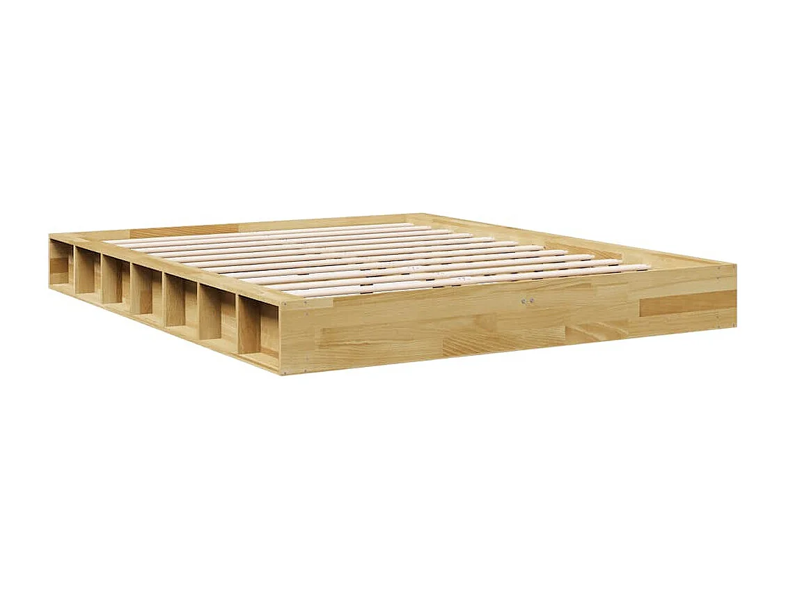 Bedframe zonder matras 135x190 cm massief hout eiken