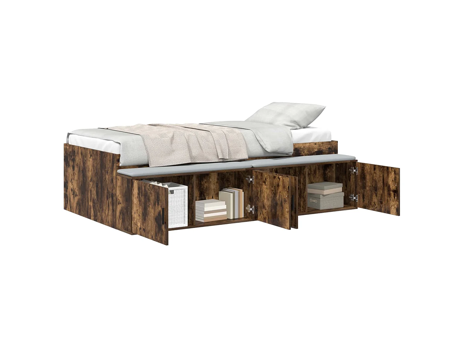 Cadre de lit Chêne fumé 70 x 190 cm Bois d'ingénierie