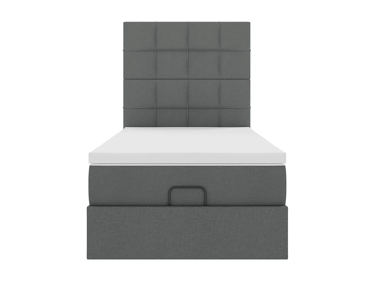 Lit ottoman avec matelas et LED Gris foncé 80x200cm tissu