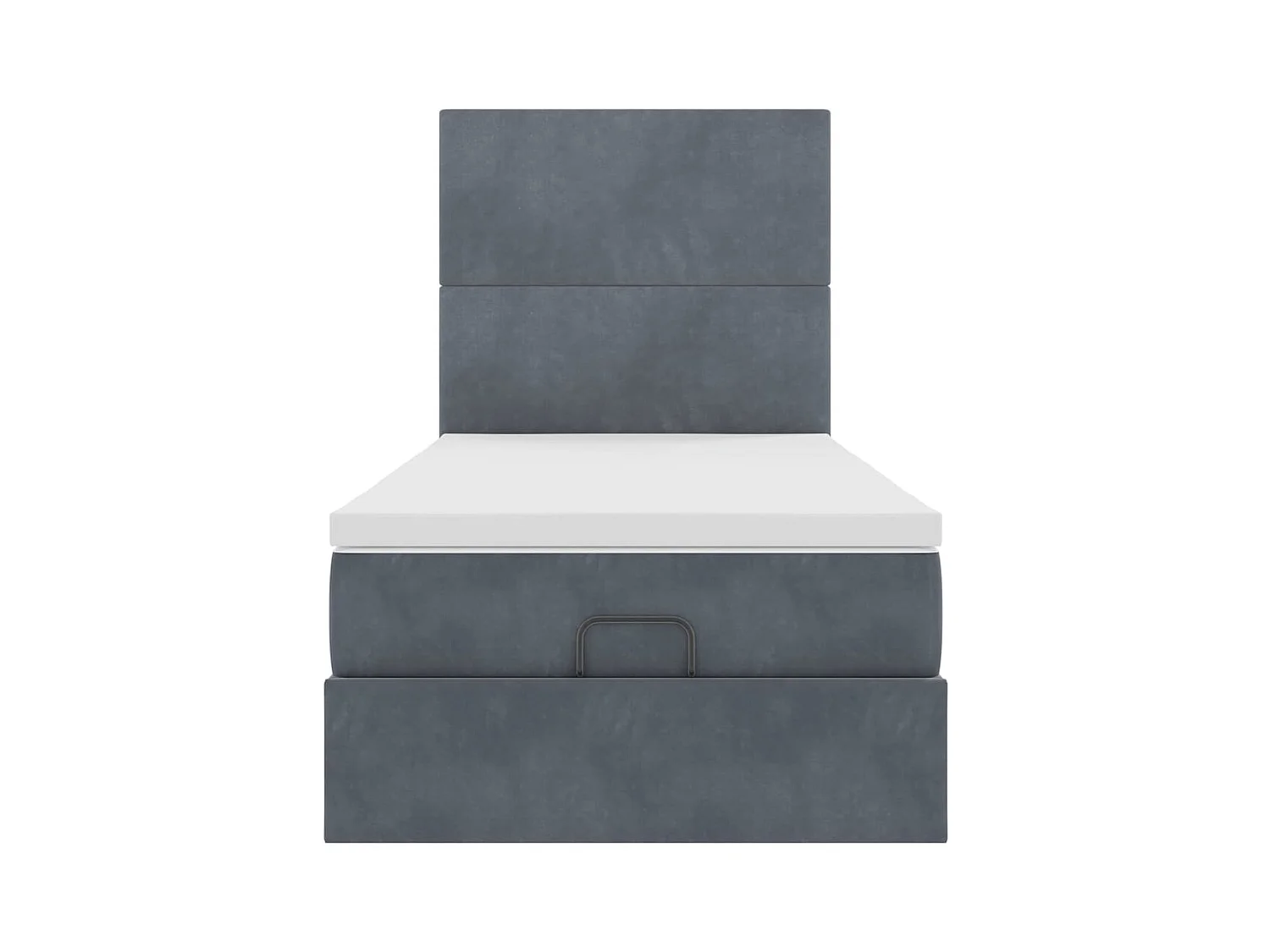 Cadre de lit ottoman avec matelas gris foncé 80x200 cm velours