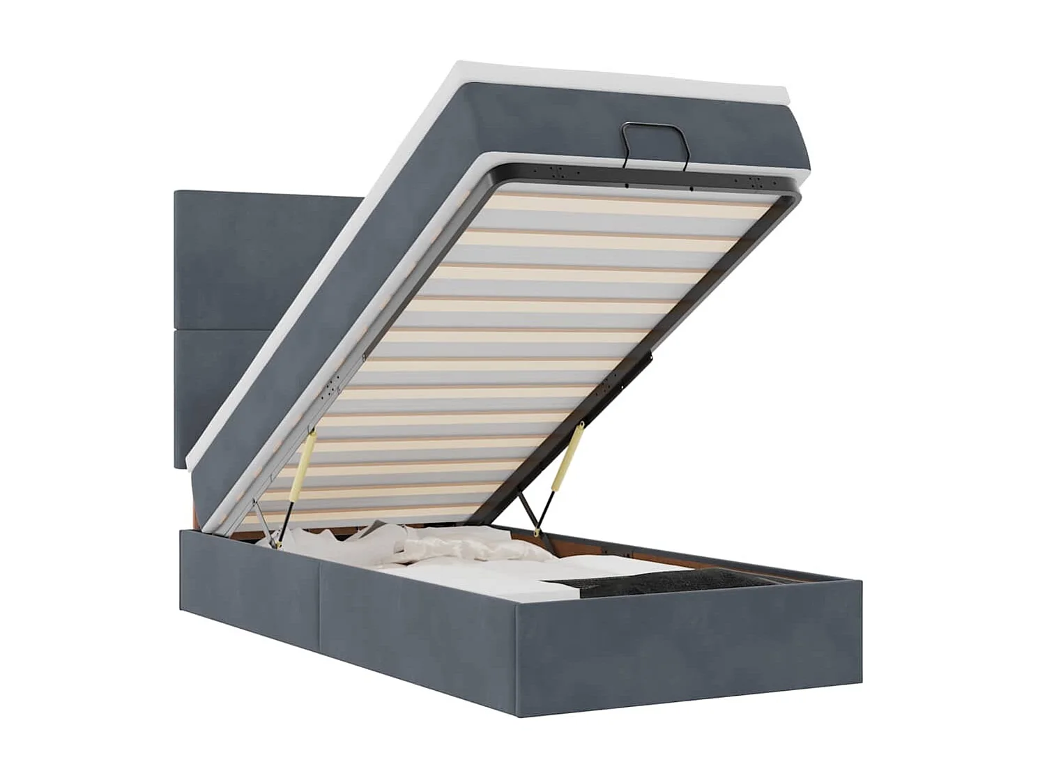 Ottoman bed met matrassen en LED's 80x200cm fluweel donkergrijs