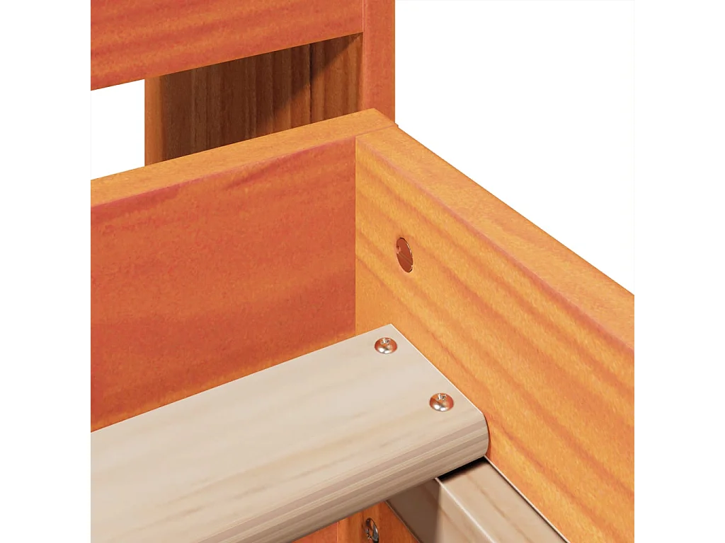 Massivholzbett ohne Matratze Wachsbraun 135x190 cm Kiefernholz