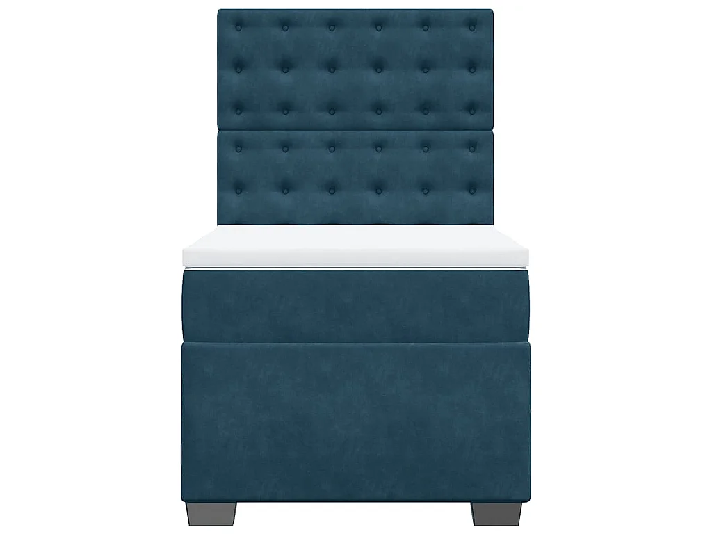 Giroletto a Molle con Materasso Blu 80x200 cm in Velluto