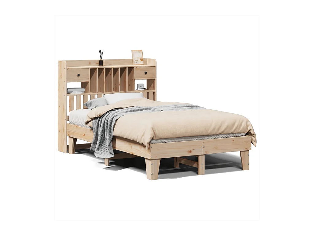 Cadre de lit sans matelas 135x190 cm bois de pin massif