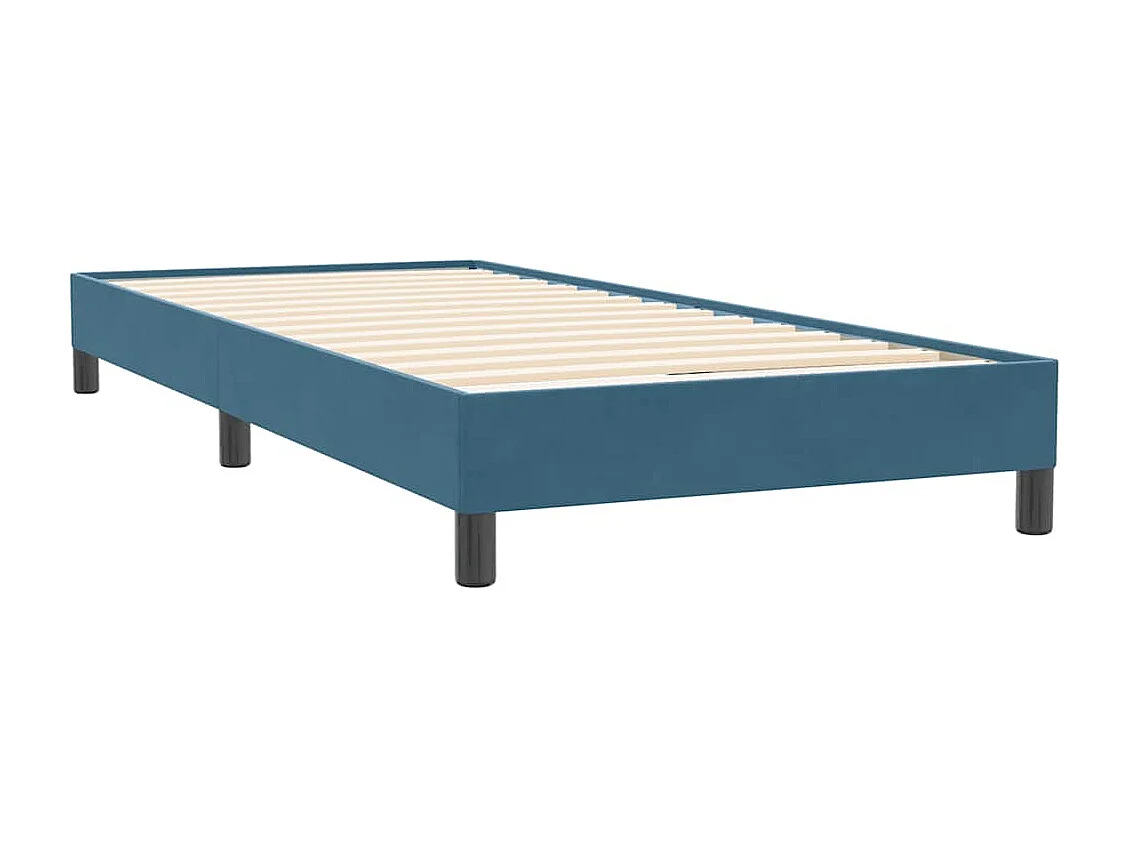 Letto a Molle senza Materasso Blu Scuro 80x220 cm Velluto