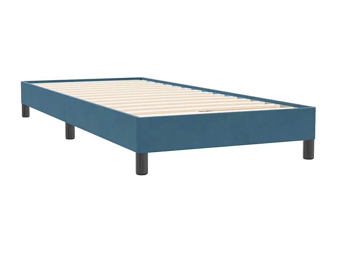 Letto a Molle senza Materasso Blu Scuro 80x220 cm Velluto