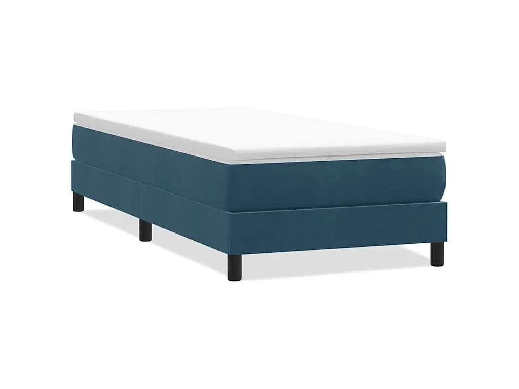 Letto a Molle senza Materasso Blu Scuro 80x220 cm Velluto
