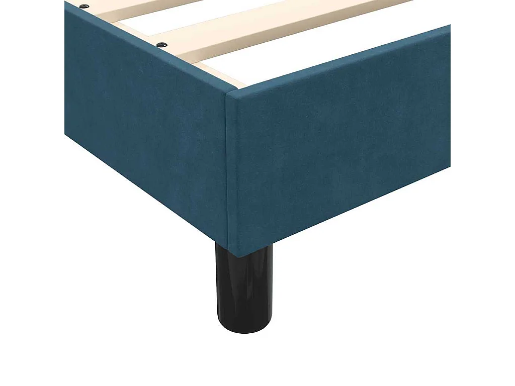 Letto a Molle senza Materasso Blu Scuro 80x220 cm Velluto
