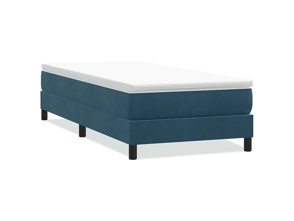 Boxspringbett ohne Matratze Dunkelblau 80x220 cm Samt