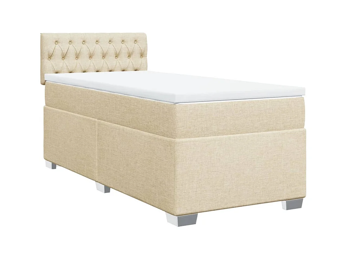 Sommier à lattes de lit avec matelas Crème 80x200 cm Tissu