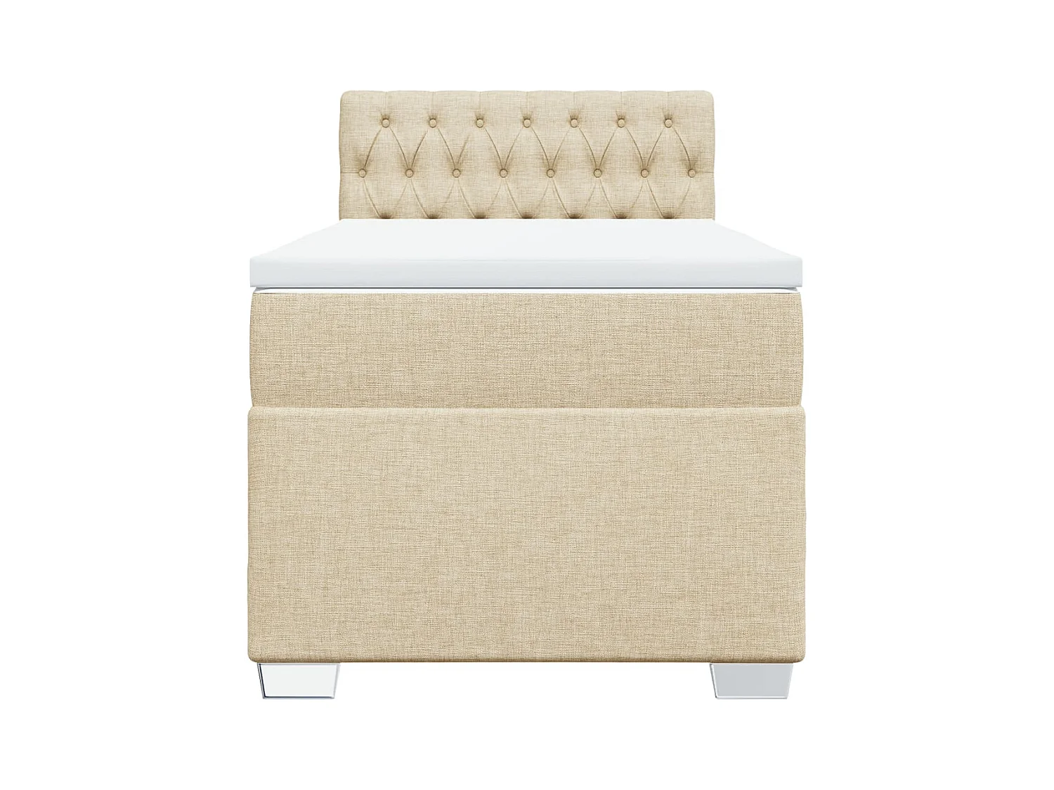 Sommier à lattes de lit avec matelas Crème 80x200 cm Tissu