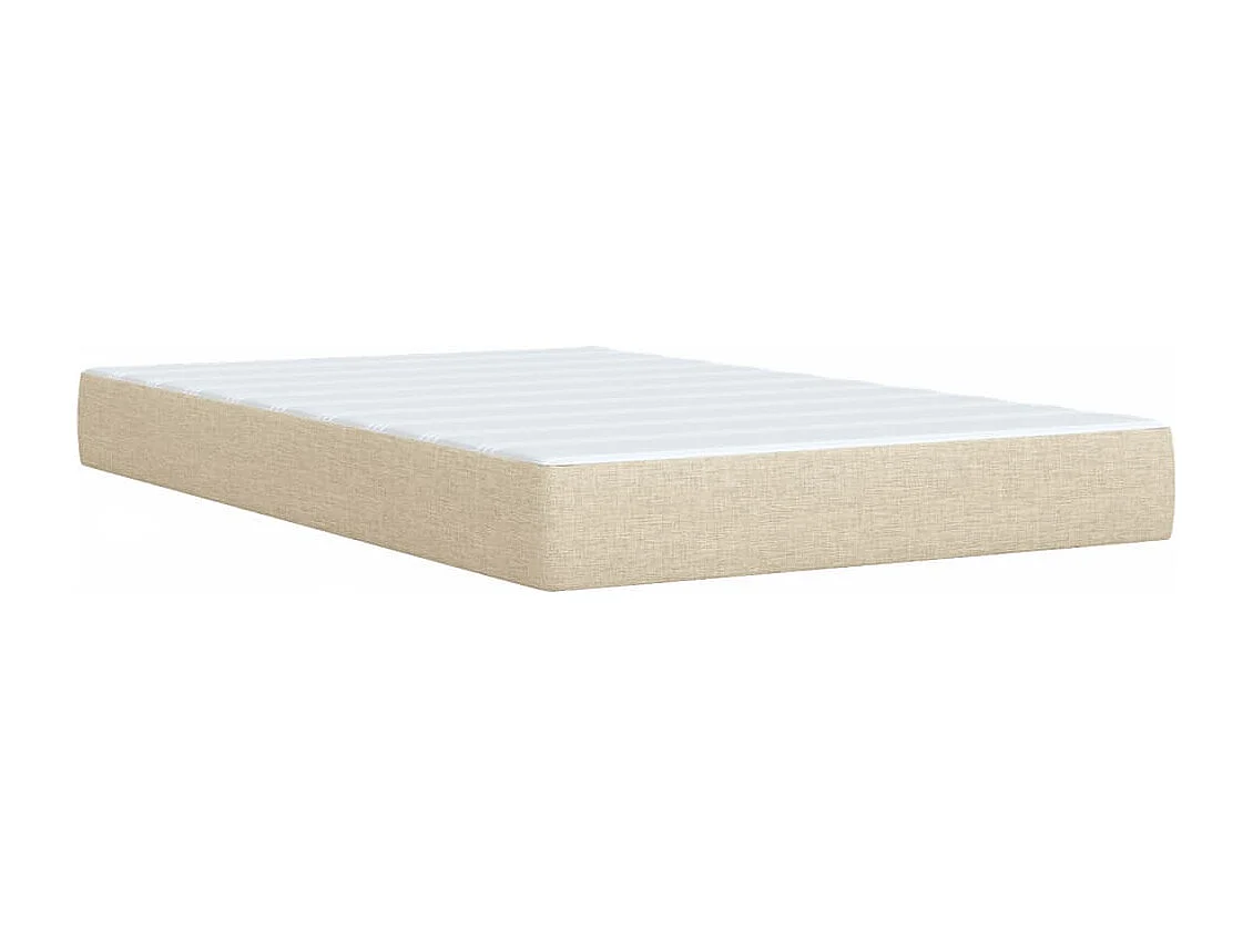 Cama box spring con colchón tela color crema 80x200 cm